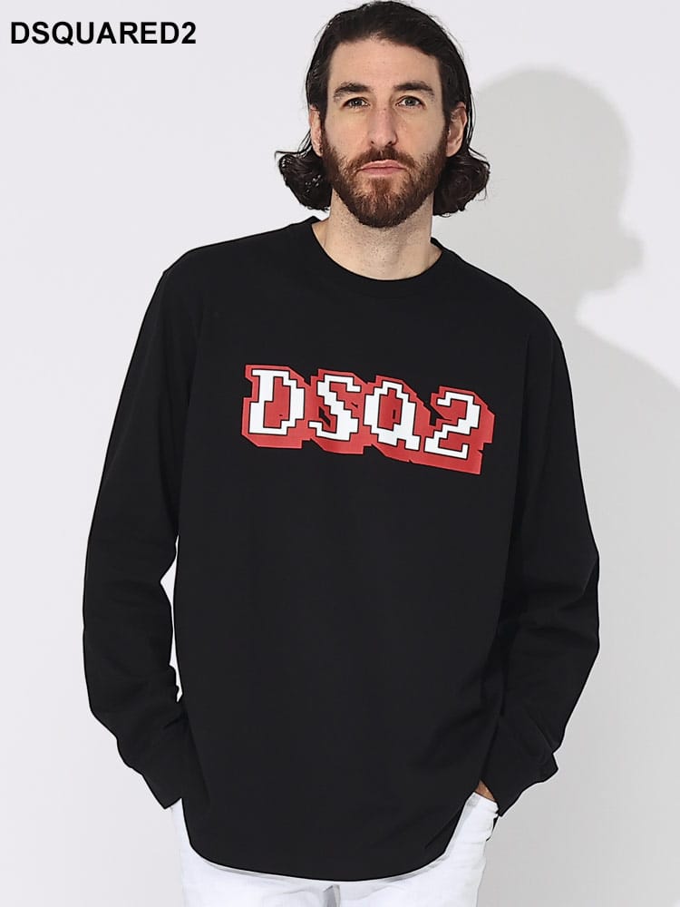 DSQUARED2 (ディースクエアード) ドットロゴ クルーネック 長袖 Tシャツ D2GD1180S24581 ブランド メンズ 男性 トップス