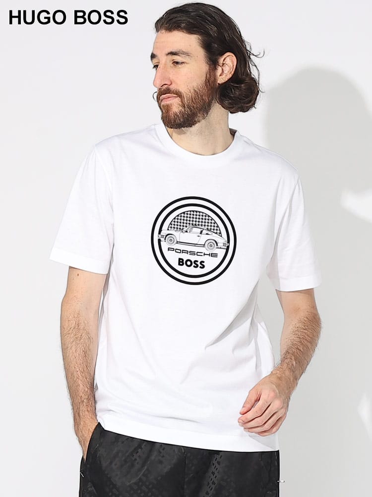 HUGO BOSS (ヒューゴボス) フロントプリント クルーネック 半袖 T 