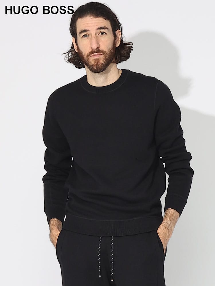 HUGO BOSS ヒューゴボス ロゴジャガード クルーネック ニット セーター 
