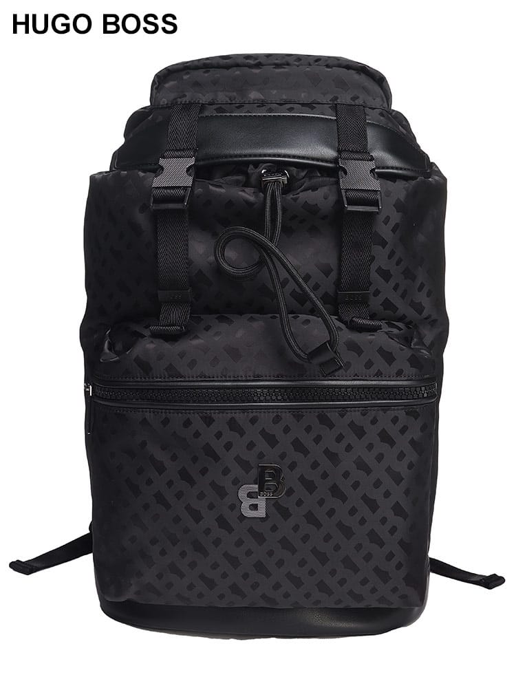 HUGO BOSS (ヒューゴボス) モノグラム フラップ バックパック HB50499020 ブランド メンズ 男性 バッグ 鞄