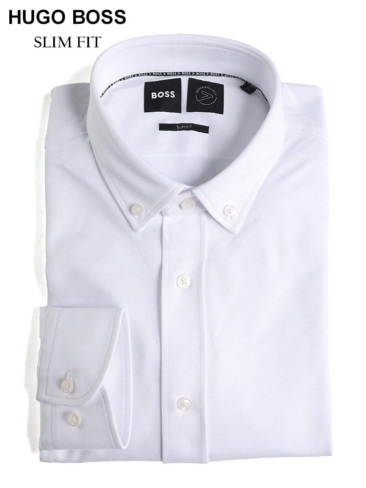 HUGO BOSS (ヒューゴボス) ストレッチ ボタンダウン 長袖 ドレスシャツ 