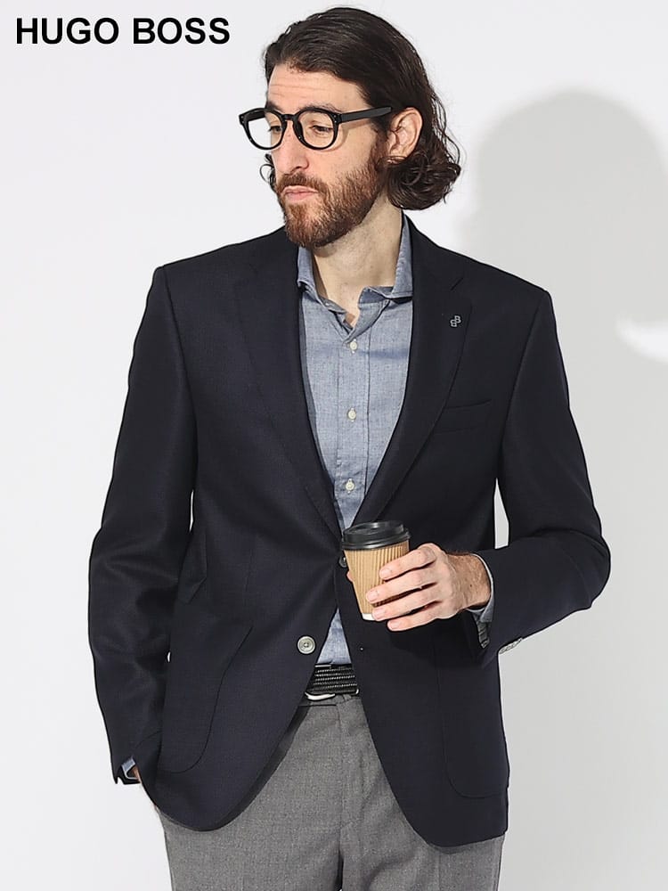 HUGO BOSS (ヒューゴボス) ウール シングル ブレザー MARZOTTO HBJANSO10251495 ブランド メンズ 男性 アウター