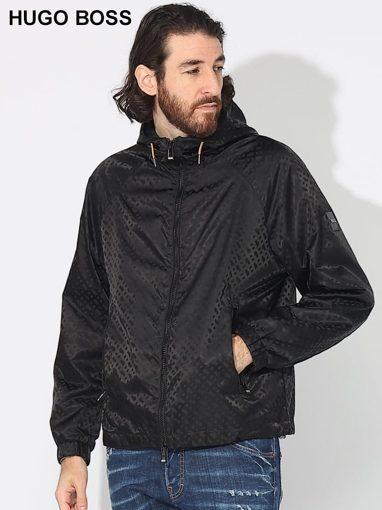 HUGO BOSS (ヒューゴボス) モノグラム フーデット フルジップ ブルゾン HB50494294 ブランド メンズ 男性 アウター