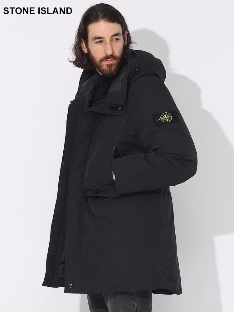 STONE ISLAND (ストーンアイランド) フード フルジップ ロング ダウン 