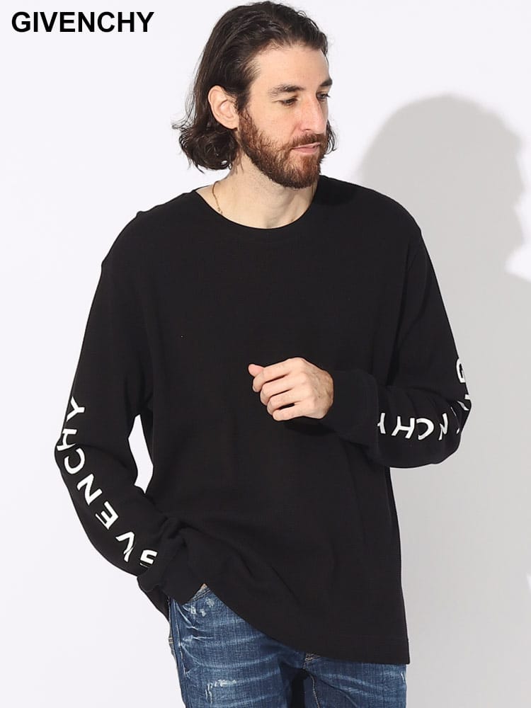 GIVENCHY (ジバンシィ) 袖プリント クルーネック 長袖 Tシャツ GVBM71GG30RX ブランド メンズ 男性 トップス