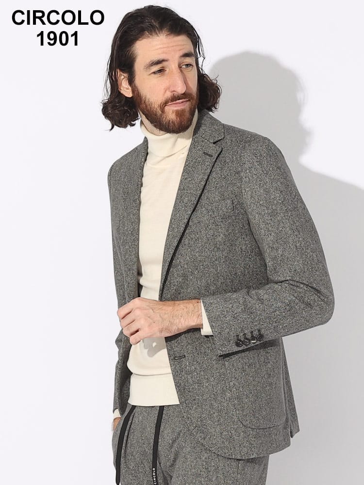 CIRCOLO 1901 (チルコロ1901) ストレッチ ホームスパン シングル ジャケット CICN4076 ブランド メンズ 男性 アウター