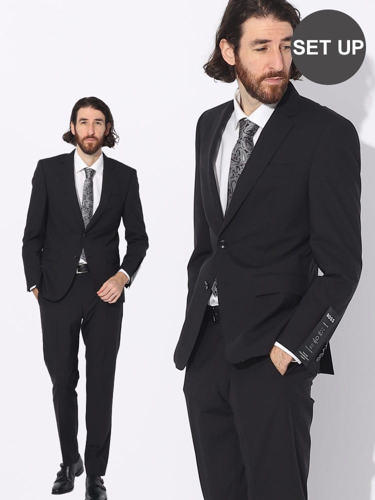 HUGO BOSS (ヒューゴボス) ストレッチ 無地 シングル スーツ HBHG10245120P ブランド メンズ 男性 ビジネス