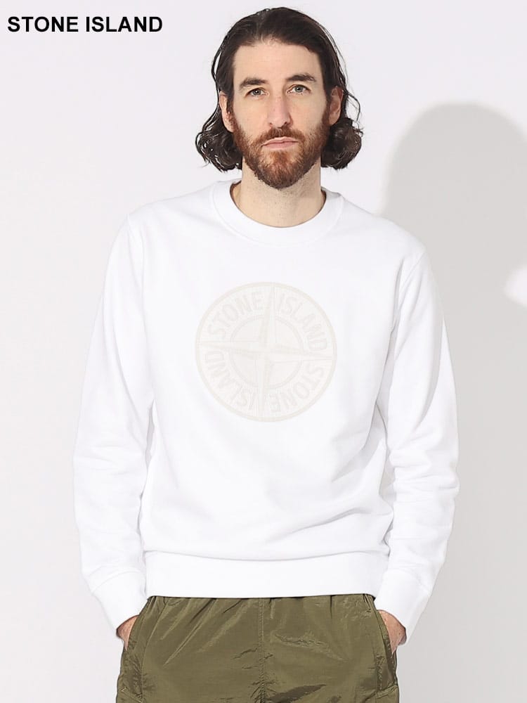 STONE ISLAND (ストーンアイランド) ロゴ刺繍 クルーネック トレーナー 