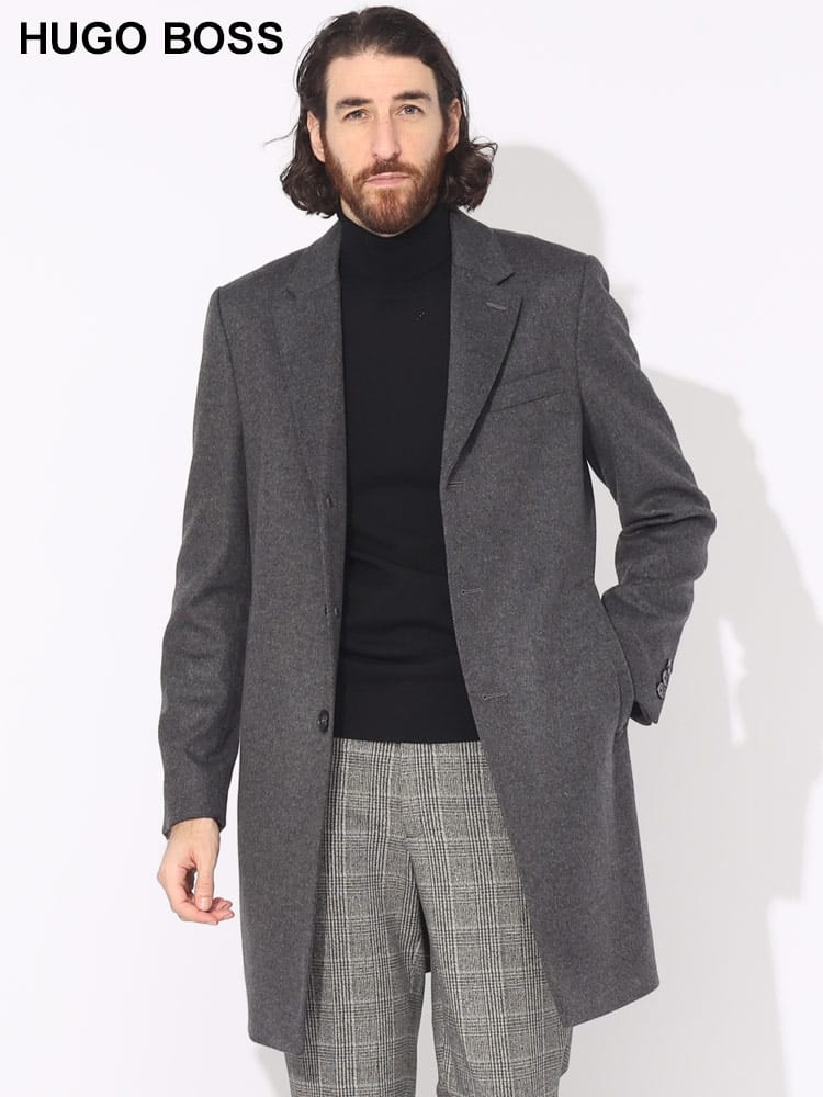 HUGO BOSS (ヒューゴボス) カシミヤ混 シングル チェスターコート HBHYDE10252595 ブランド メンズ 男性 アウター