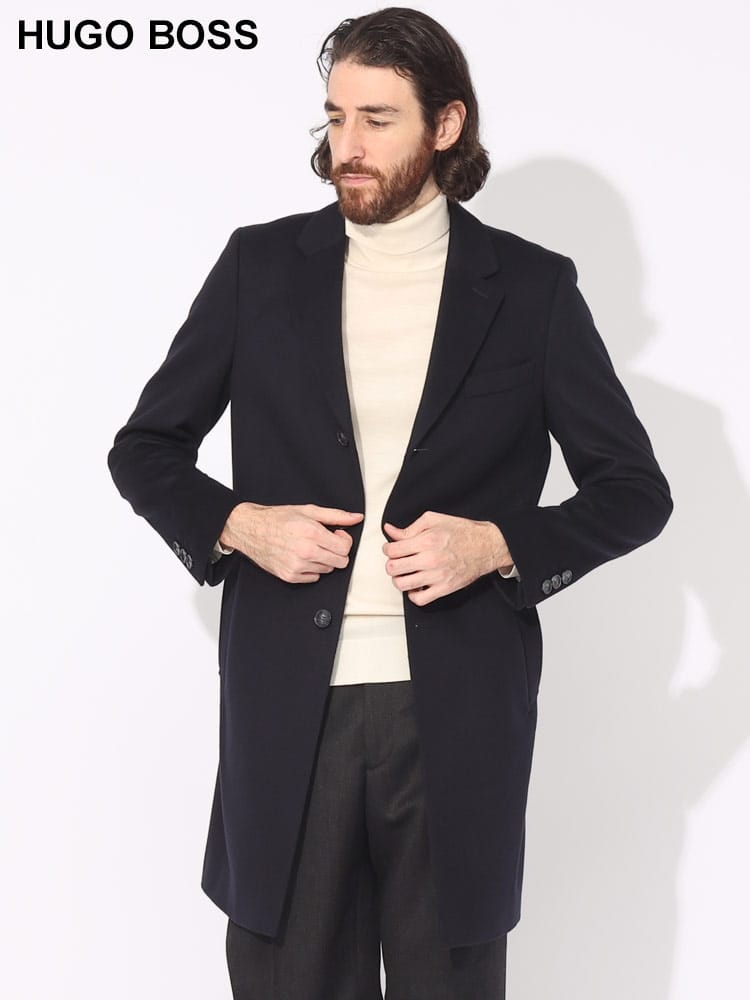 HUGO BOSS (ヒューゴボス) カシミヤ混 シングル チェスターコート HBHYDE10252595 ブランド メンズ 男性 アウター