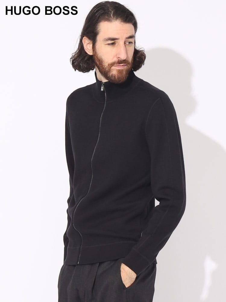 HUGO BOSS (ヒューゴボス) 無地 フルジップ ニット HB50500661 ブランド メンズ 男性 トップス