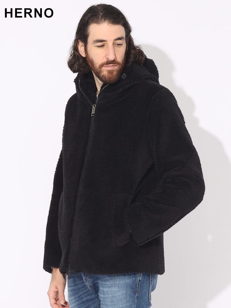 HERNO (ヘルノ) ボア フルジップ ボンバージャケット HRPA000123U ブランド メンズ 男性 アウター