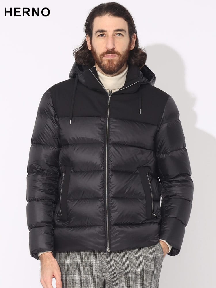 HERNO (ヘルノ) フード着脱 切り替え フルジップ ダウンジャケット HRPI001094U ブランド メンズ 男性 アウター