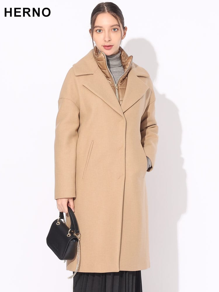 HERNO (ヘルノ) ウール 取り外し襟 シングルコート HRLGC00C414D  