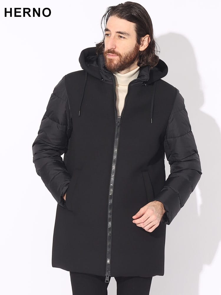 HERNO (ヘルノ) 切り替え フード着脱 フルジップ ダウンコート HRPI001090U ブランド メンズ 男性 アウター