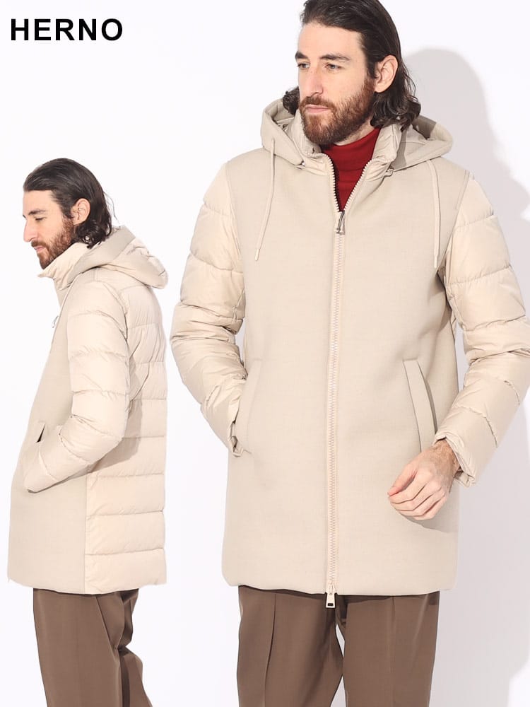 HERNO (ヘルノ) 切り替え フード着脱 フルジップ ダウンコート HRPI001090U ブランド メンズ 男性 アウター