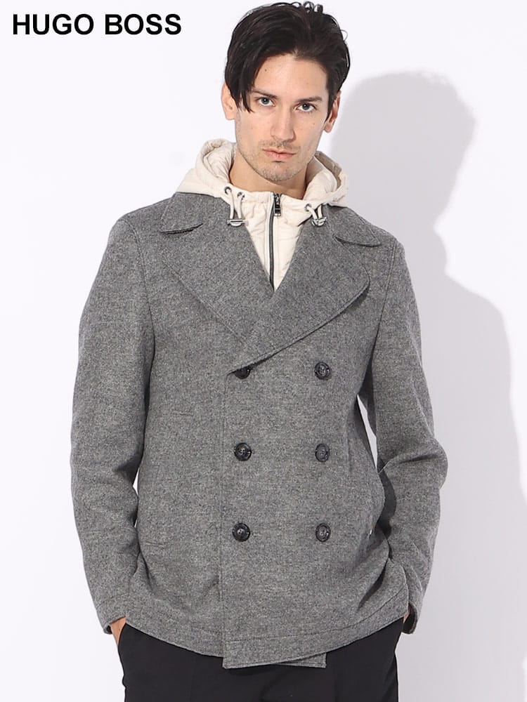 HUGO BOSS (ヒューゴボス) フード着脱 ダブル ピーコート HB50502279 ブランド メンズ 男性 アウター