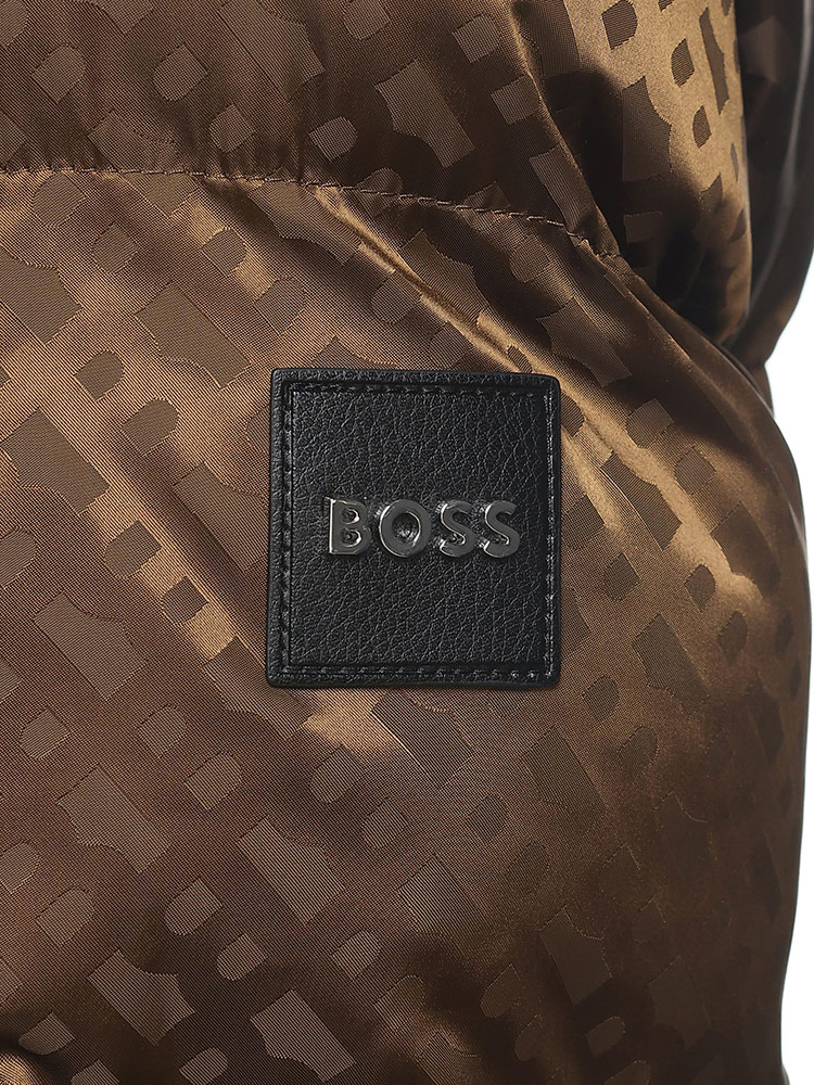 HUGO BOSS (ヒューゴボス) フード着脱 モノグラム柄 フルジップ 中綿