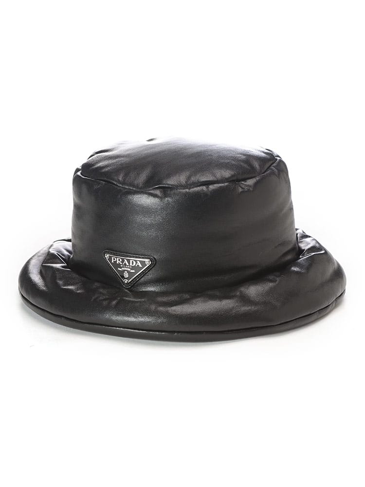 PRADA (プラダ) ラム革 中綿 バケットハット PRL1HC2482DYI レディース