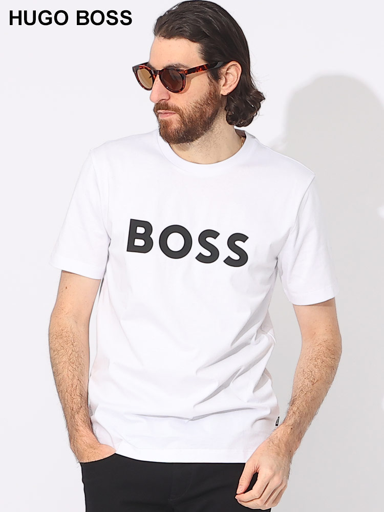 【2BUY10%OFF】HUGO BOSS (ヒューゴボス) ロゴプリント クルーネック 半袖 Tシャツ HB50495742 ブランド メンズ 男性 トップス