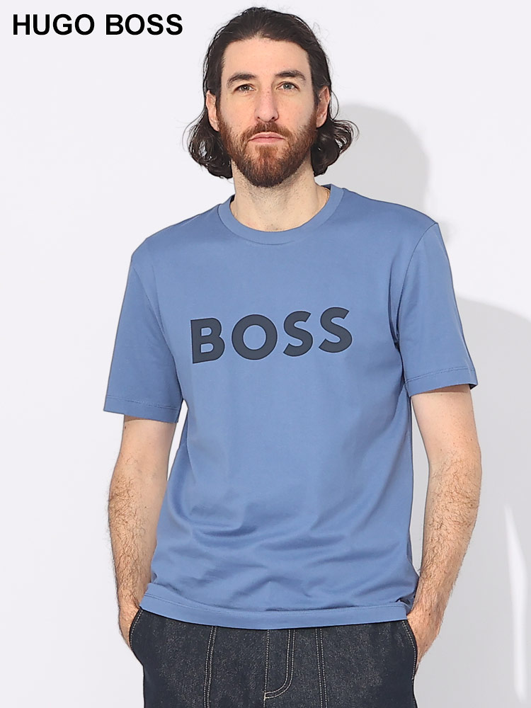 【2BUY10%OFF】HUGO BOSS (ヒューゴボス) ロゴプリント クルーネック 半袖 Tシャツ HB50495742 ブランド メンズ 男性 トップス