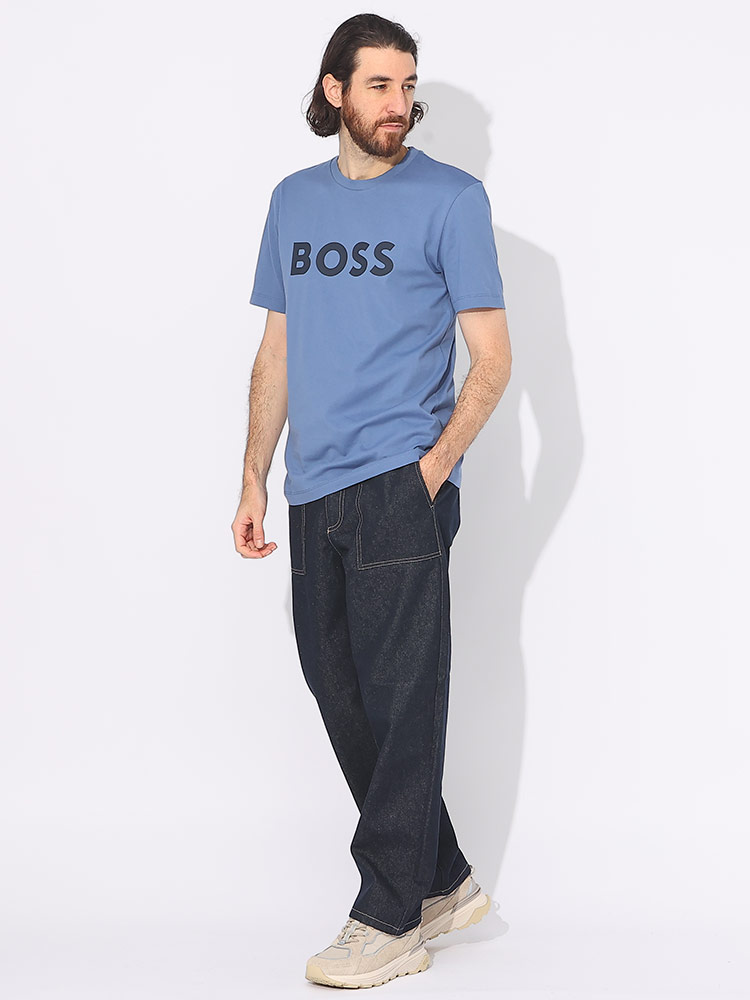 HUGO BOSS (ヒューゴボス) ロゴプリント クルーネック 半袖 Tシャツ 