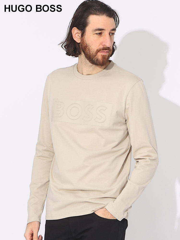 HUGO BOSS (ヒューゴボス) BOXロゴ クルーネック ロンT 長袖 Tシャツ 