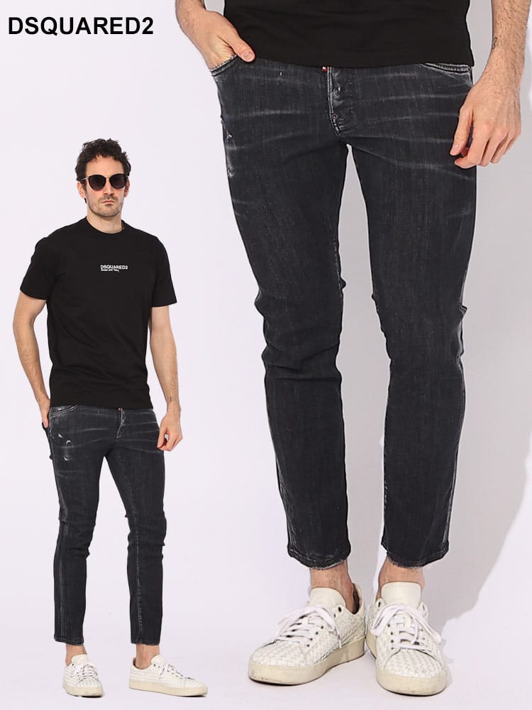 DSQUARED2 (ディースクエアード) ダメージ ボタンフライ ジーンズ SKATER D2LB1475S30503 ブランド メンズ 男性 ボトムス
