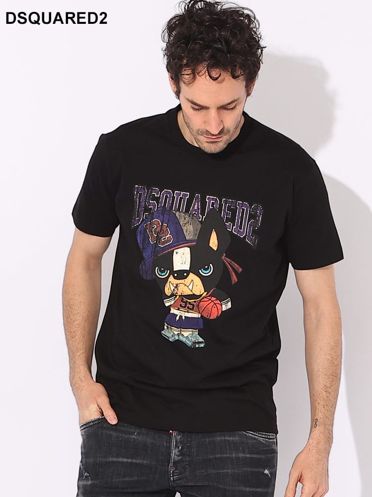 DSQUARED2 (ディースクエアード) DOGプリント クルーネック 半袖 Tシャツ D2GD1262S23009 ブランド メンズ 男性 トップス