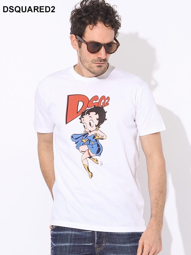 DSQUARED2 (ディースクエアード) プリント クルーネック 半袖 Tシャツ BETTY BOOP D2GD1269S23009 ブランド メンズ 男性 トップス