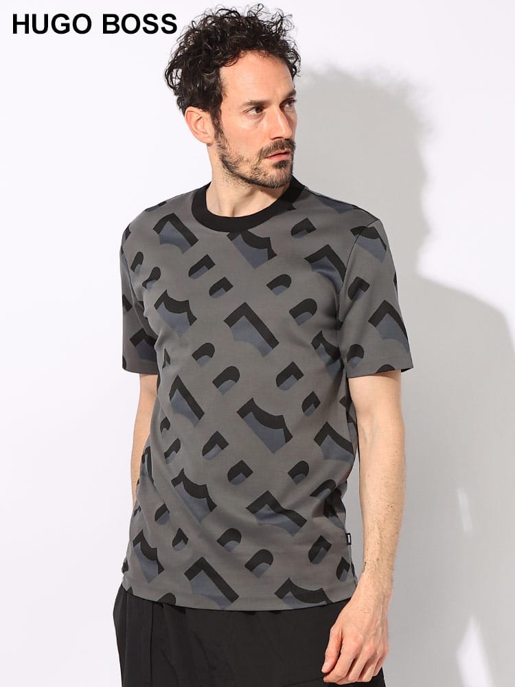 HUGO BOSS (ヒューゴボス) ストレッチコットン モノグラム クルーネック 半袖 Tシャツ HB50504100 ブランド メンズ 男性 トップス