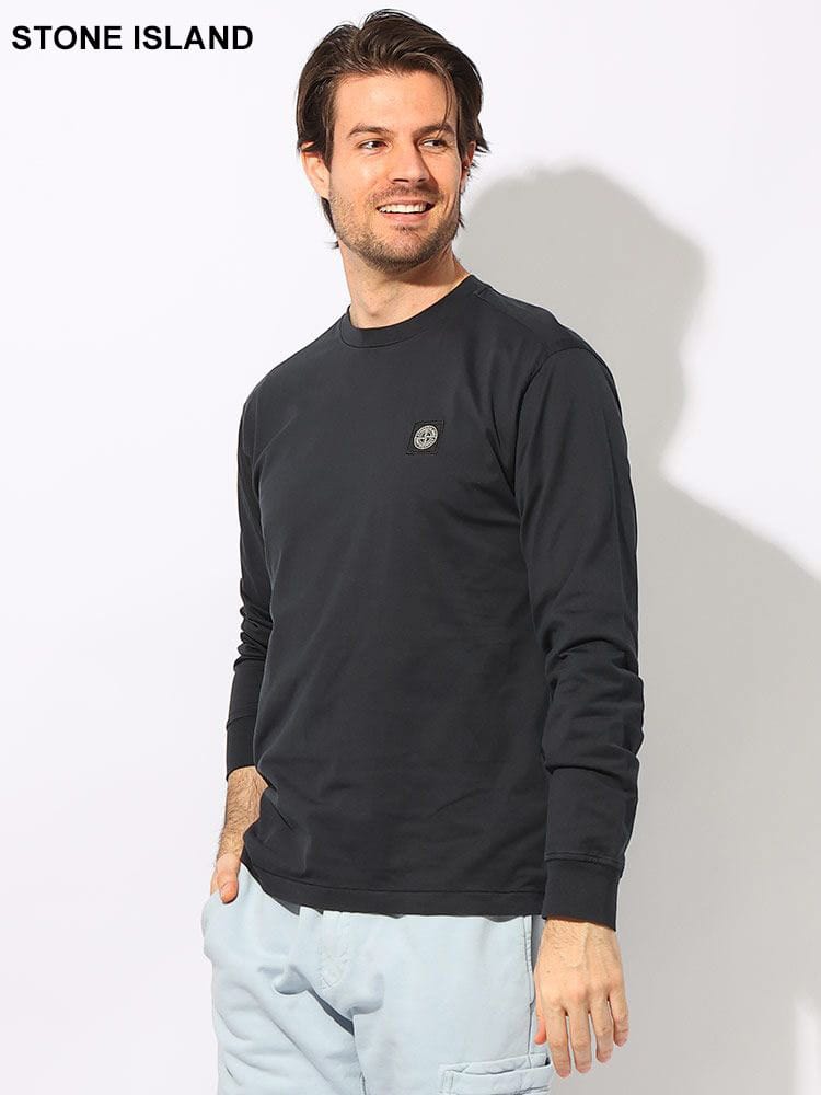 STONE ISLAND (ストーンアイランド) ワンポイントロゴ クルーネック 長袖 Ｔシャツ SI801522713 ブランド メンズ 男性 トップス