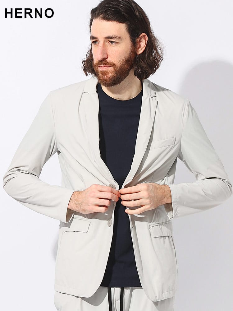 HERNO (ヘルノ) 撥水 ストレッチ シングル2ツ釦 ナイロンジャケット LAMINAR