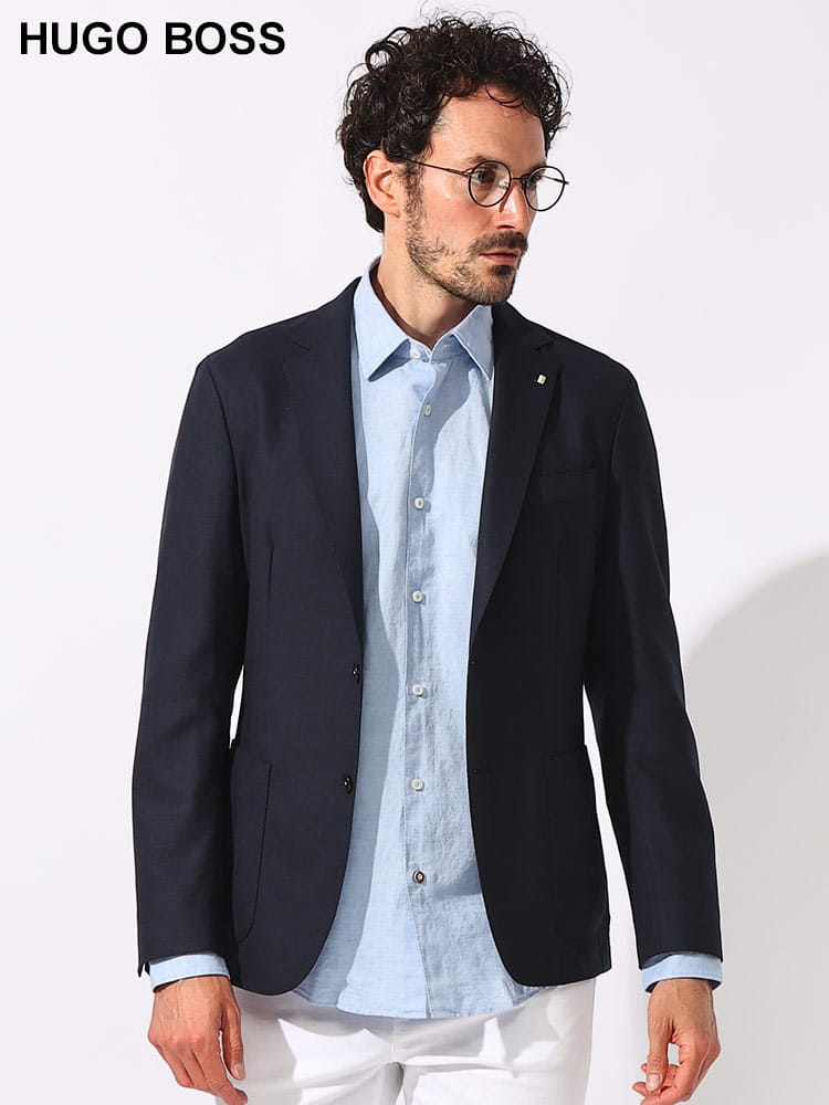 HUGO BOSS (ヒューゴボス) ストレッチ ウール シングル2ツ釦 ブレザー SLIMFIT