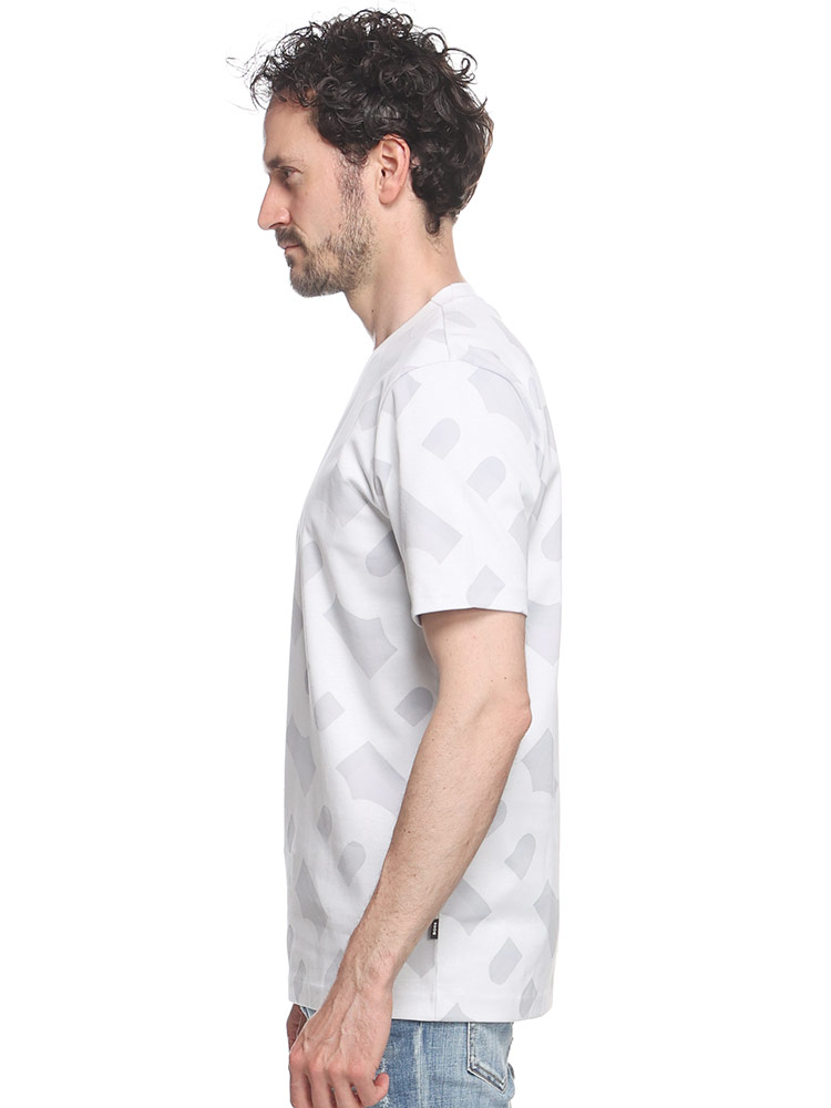 HUGO BOSS (ヒューゴボス) モノグラム 総柄 クルーネック 半袖 Tシャツ 
