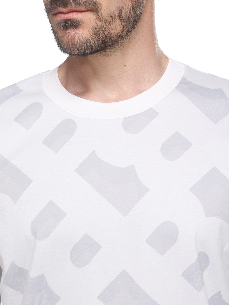 HUGO BOSS (ヒューゴボス) モノグラム 総柄 クルーネック 半袖 Tシャツ 