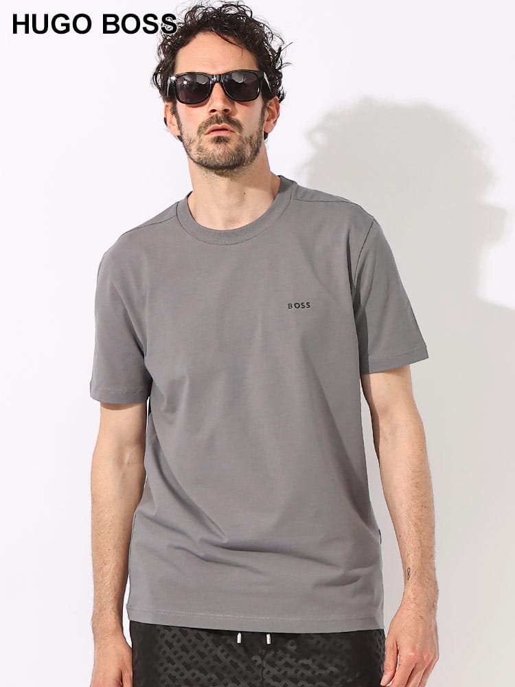 HUGO BOSS (ヒューゴボス) ストレッチ エンボスロゴ ベーシック クルーネック 半袖 Tシャツ