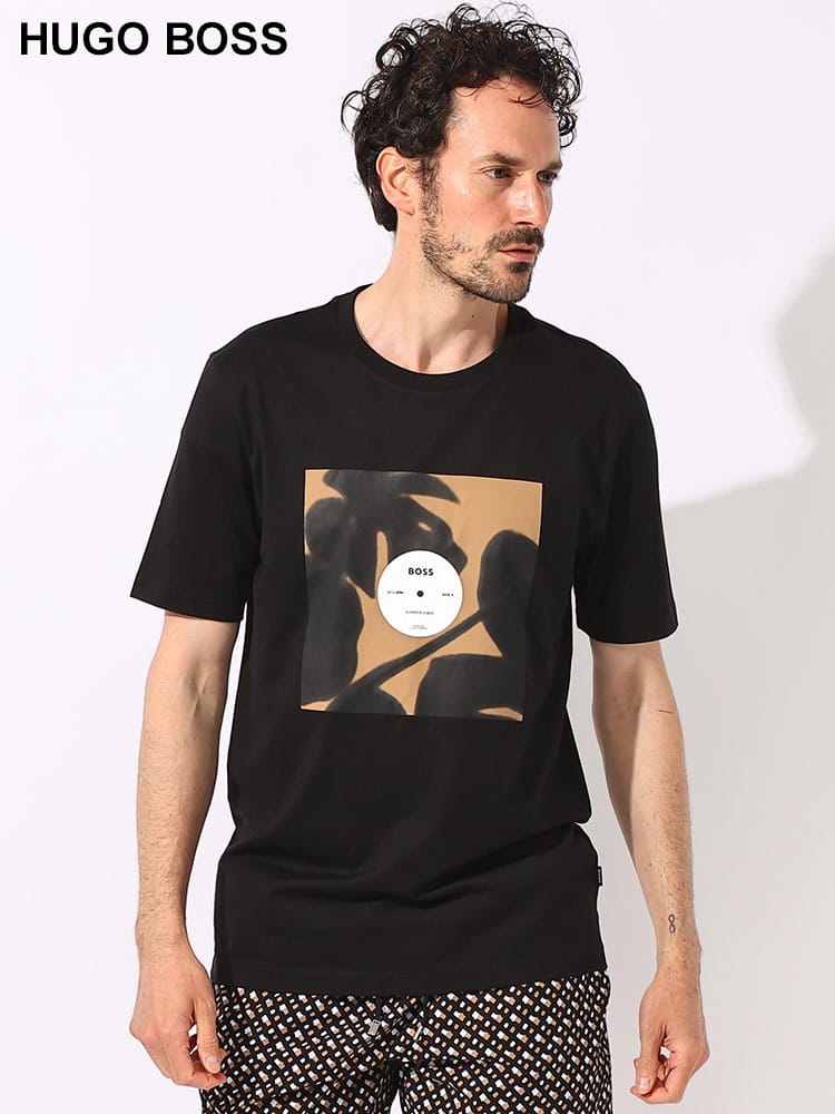 HUGO BOSS (ヒューゴボス) グラフィックプリント クルーネック 半袖 Tシャツ