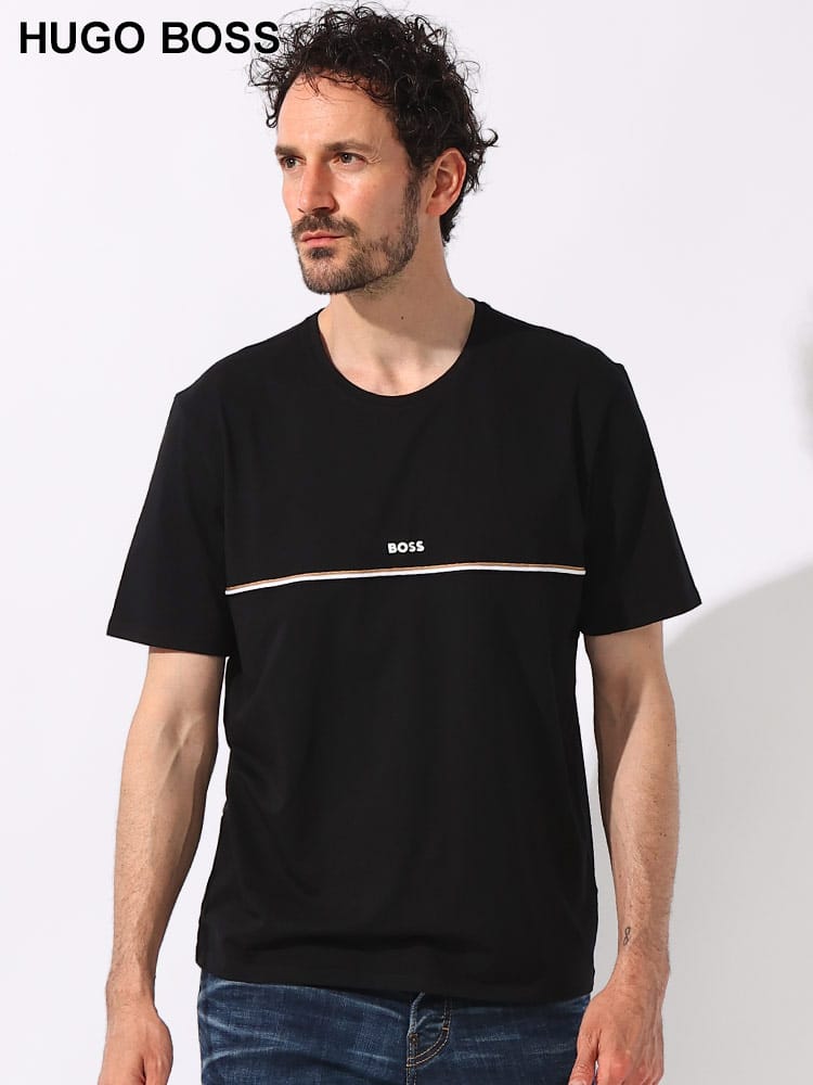 HUGO BOSS (ヒューゴボス) BOSS HOMEWEAR UNIQUEロゴ クルーネック 半袖 Tシャツ