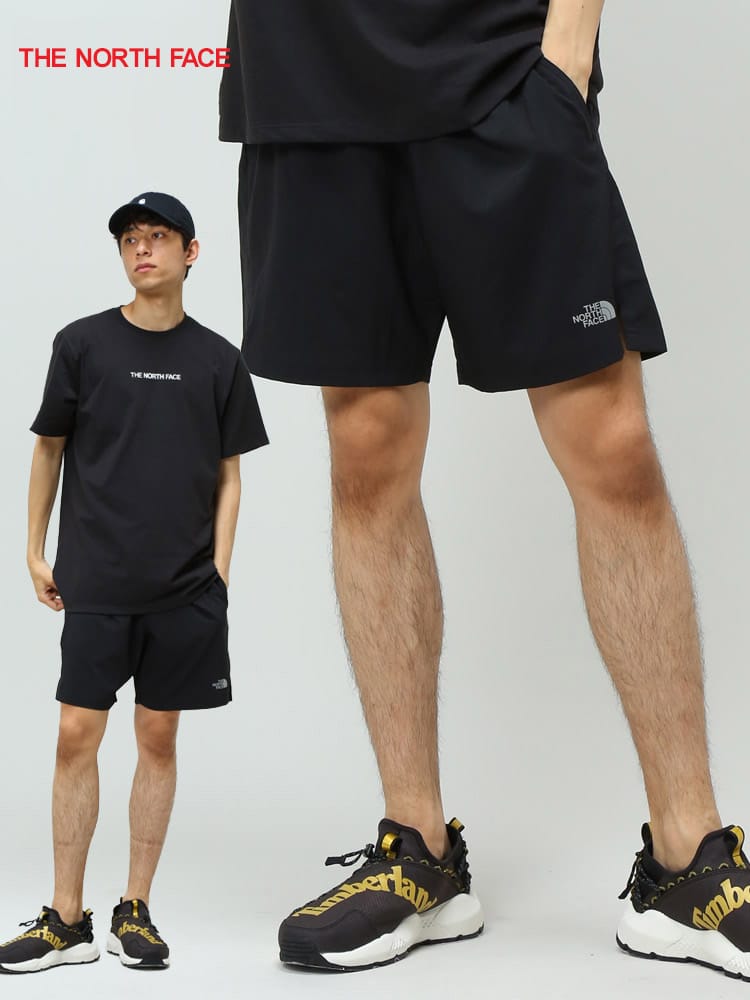 THE NORTH FACE (ザ ノースフェイス) ラメロゴプリント サイドジッパー付きポケット ショートパンツ M 24/7 SHORT-EU FRASHDRY NF0A3O1B