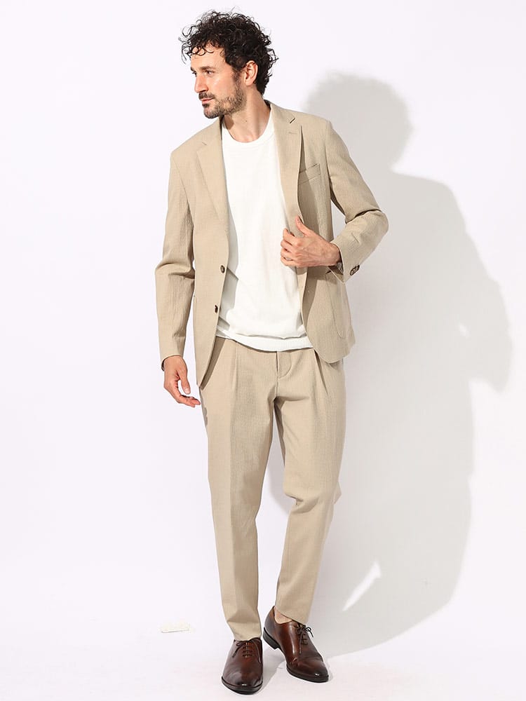 HUGO BOSS (ヒューゴボス) ストレッチ シアサッカー シングルボタン 