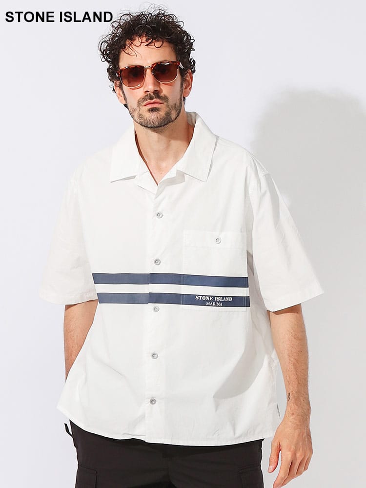 STONE ISLAND (ストーンアイランド) コットン センターライン 半袖 
