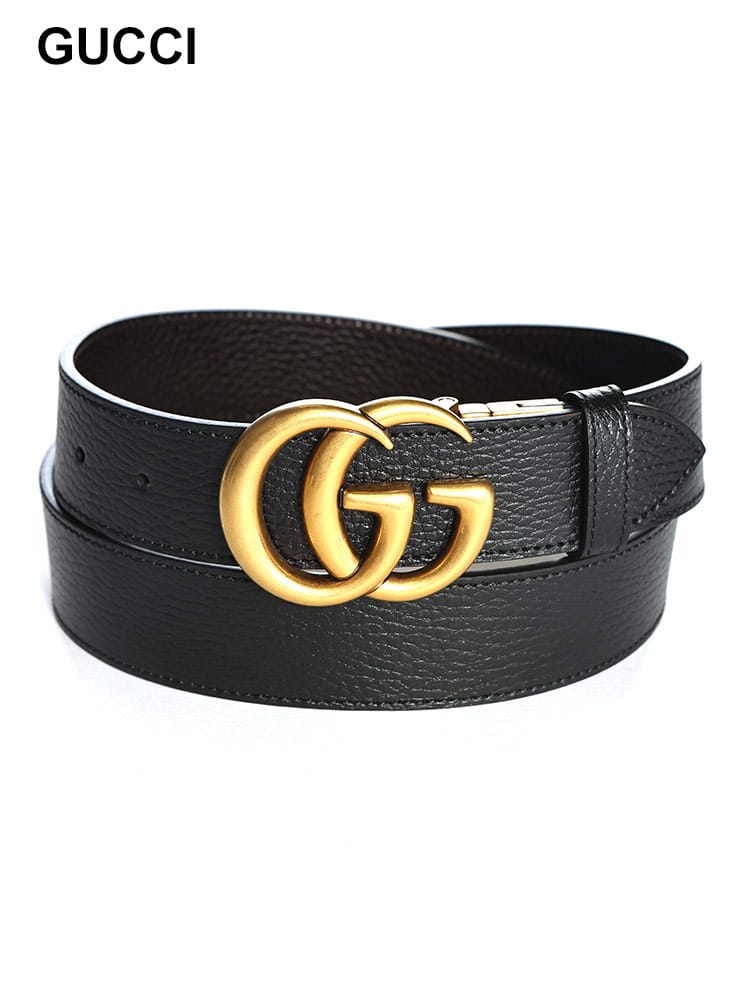 GUCCI (グッチ) ダブルG ゴールドバックル リバーシブル ベルト GC627055CAO2T メンズ