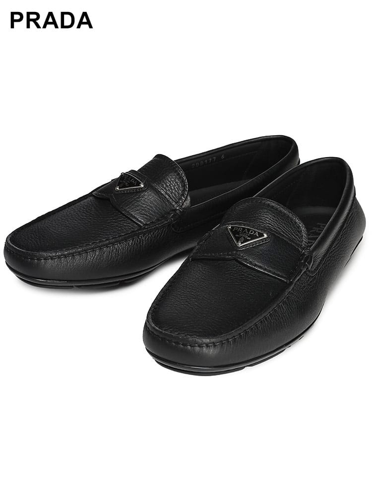 PRADA (プラダ) レザー トライアングルロゴ ドライビングシューズ PR2DD177ATG メンズ