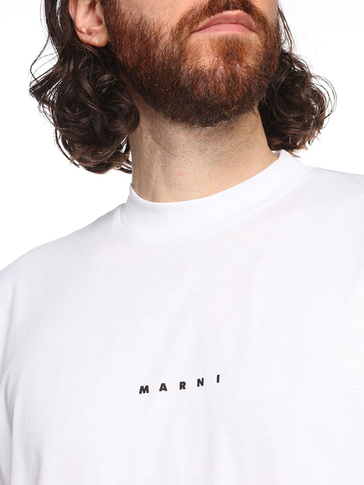 MARNI (マルニ) ミニロゴ モックネック ルーズシルエット 半袖 T 