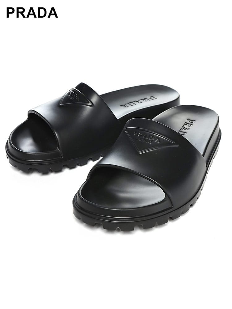 PRADA (プラダ) ロゴ ラバー スライドサンダル PR2X30853LKVF02 メンズ