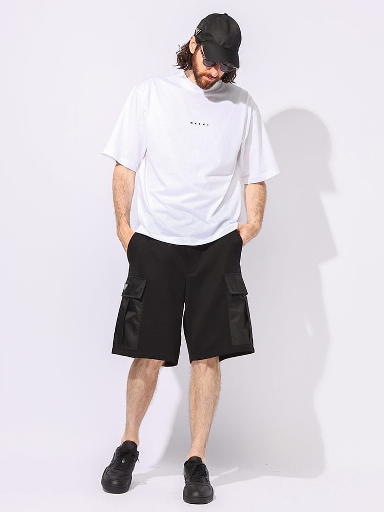 PRADA (プラダ) ロゴプレート 切替 ナイロンポケット バミューダ 