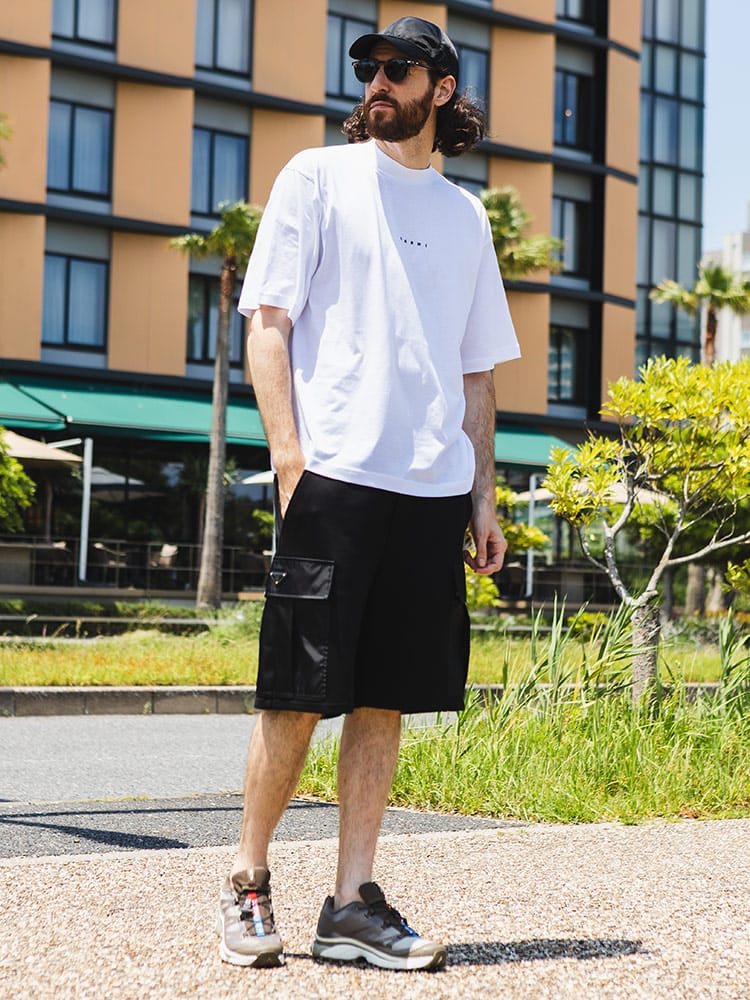 PRADA (プラダ) ロゴプレート 切替 ナイロンポケット バミューダ 