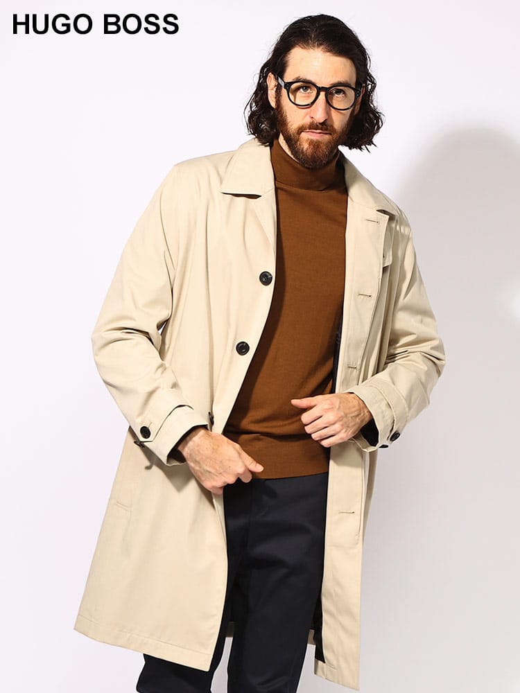 HUGO BOSS (ヒューゴボス) 撥水 スロートラッチ シングルボタン ステン 