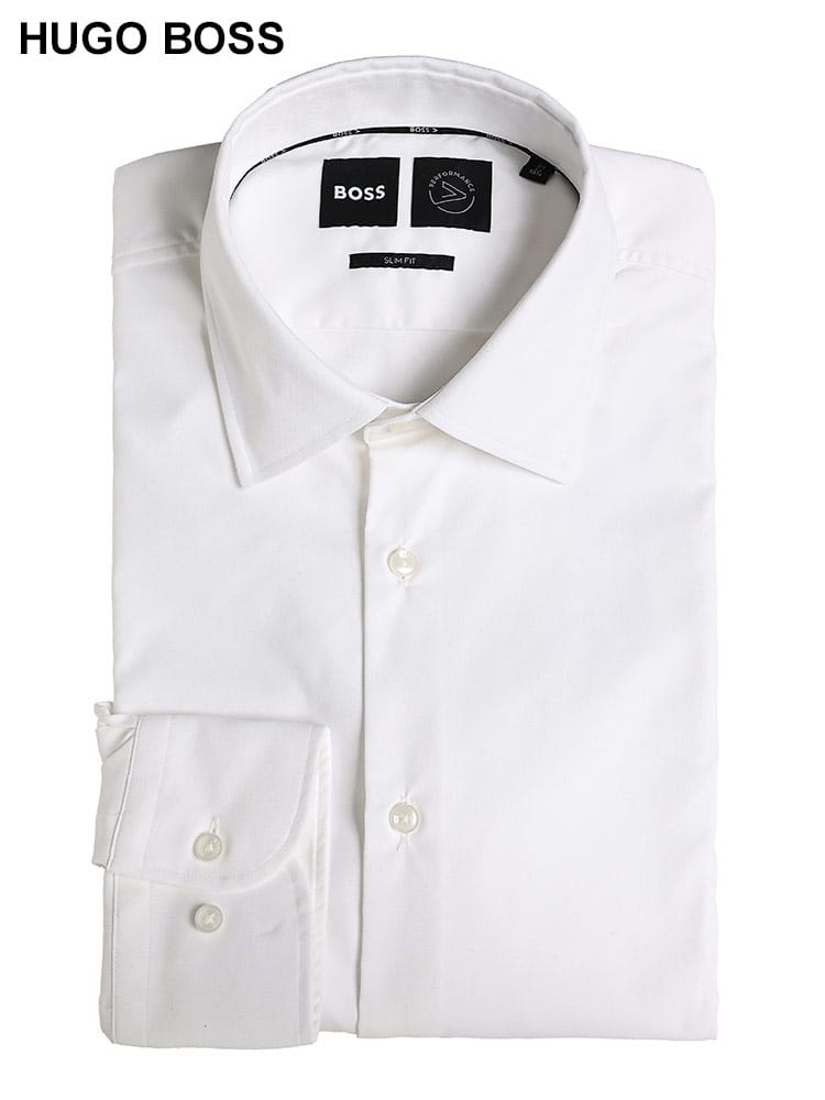 HUGO BOSS (ヒューゴボス) 4WAYストレッチ ボタンダウン 長袖 ドレスシャツ SLIMFIT メンズ